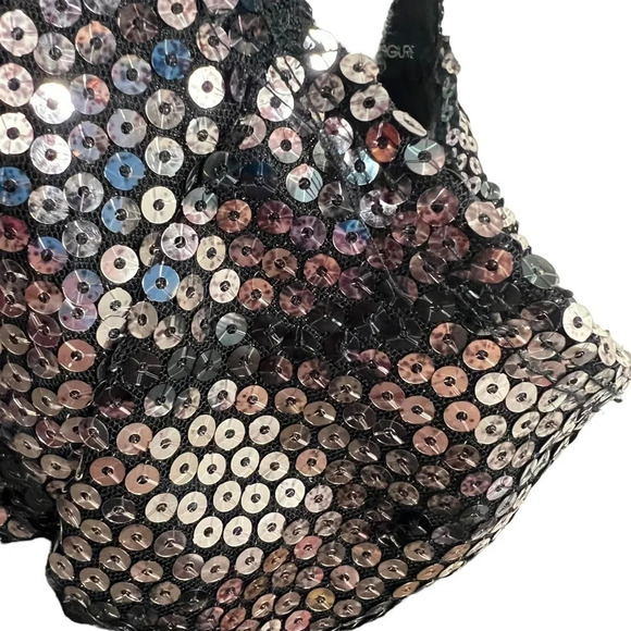 Fashion to Figure Black Dress Silver Sequins Plus Size 3X Racerback Knee Length - Picture 6 of 8